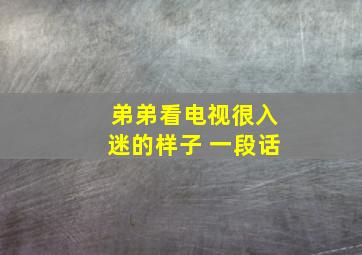 弟弟看电视很入迷的样子 一段话